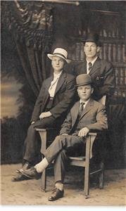 RPPC Edwardian-Era Men Studio Photo Portland, Oregon c1910s Vintage Postcard 