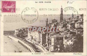 Old Postcard The French Riviera Menton Old Town