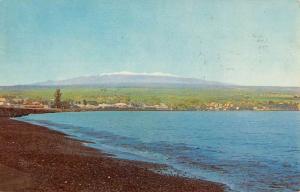 Hilo Hawaii Mauna Kea Birdseye View Vintage Postcard K55146