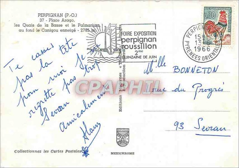 Postcard Modern PO Perpignan Place Arago