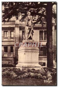 Postcard Old Angouleme VJardin of City Hotel Marble statue of Margaret of Ang...