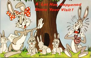 Bugs Bunny Rabbits Family Lot Has Happened Since Your Visit Unused Postcard F79