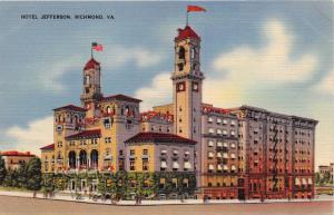 RICHMOND VIRGINIA JEFFERSON HOTEL LOT OF 3 POSTCARDS 1920-40s