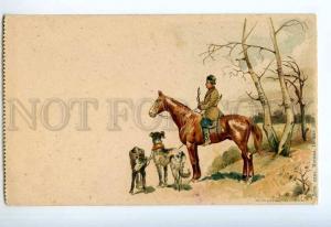 248802 Russia HUNT Borzoi dogs 1899 year Kushnerev litho PC