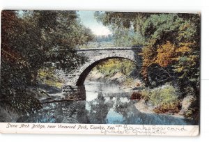 Topeka Kansas KS Postcard 1907 Stone Arch Bridge Near Vinewood Park