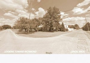 Lenox (Ghost Town) MI NE To Richmond~Main St~Corner Store w/Lean-To RPPC 1906 