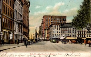 Hartford, Connecticut - Trolley on Main Street, looking North - in 1907