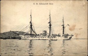 Antique Postcard S.M. Schulschiff Stein German Military Ship