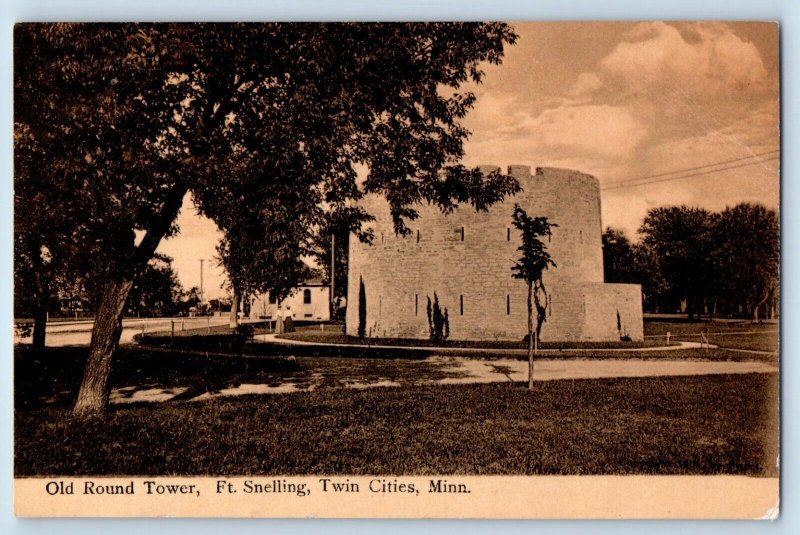 Twin Cities Minnesota Postcard Old Round Tower Ft Snelling Exterior 1920 Vintage