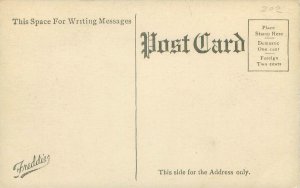 Deer on Christmas Float Freddie's Postcard, Black and White Unposted