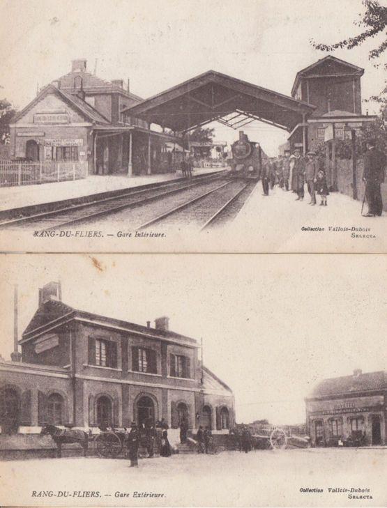 Rang Du Fliers Gare Train Railway 2x Antique French Postcard s