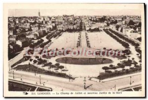 Old Postcard Limoges Field of July and New Garden Station