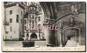 Old Postcard Chateau Pierrefonds A Colonnade and L & # 39Escalier d & # 39Hon...