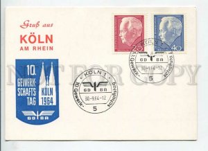 449594 GERMANY 1964 special cancellations German trade union GDBA Cologne
