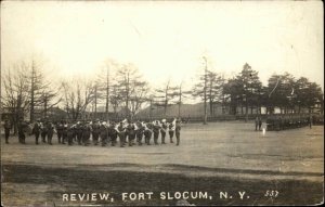Fort Ft. Slocum New York NY Troop Review c1910 Real Photo Postcard