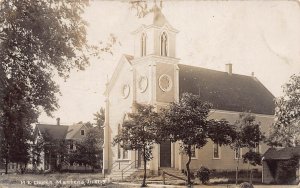 J81/ Manteno Illinois RPPC Postcard c1910 M.E. Church Building 293