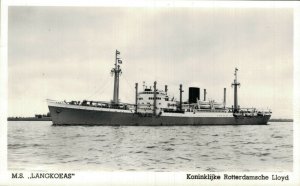 Koninklijke Rotterdamsche Lloyd M.S. Langkoeas Ship Vintage RPPC 08.28