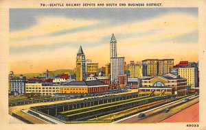 Seattle Railway depots in South and business district Railroad, Misc. 1943 