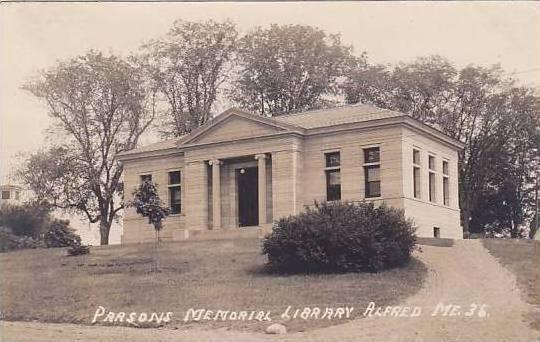 Maine Alfred Parsons Memorial Library 1917 Real Photo RPPC