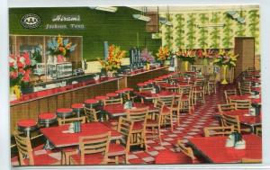 Hiram's Restaurant Jackson Tennessee 1960 postcard