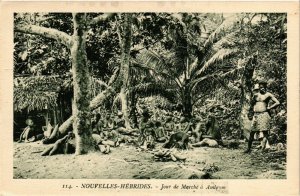 PC CPA NEW HEBRIDES, PACIFIC, JOUR DE MARCHÉ Á AMBRYM, Postcard (b19175)