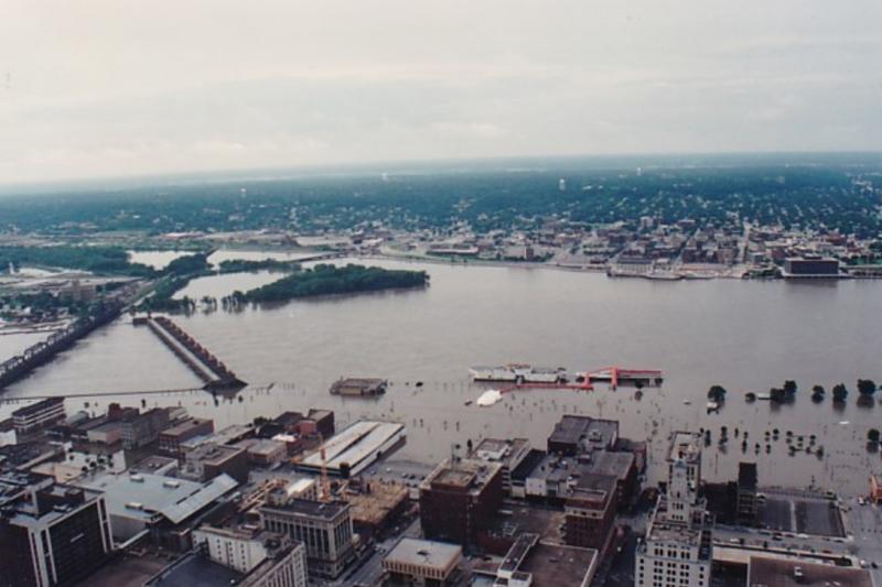 Illinois Moline Mississippi River View Great Flood Of 1993
