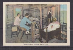 CANADA, QUEBEC, HABITANT WEAVING, c1930 ppc., unused.