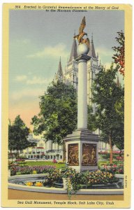 US  used. Sea Gull Monument, Temple Block, Salt Lake City, Utah. Nice.