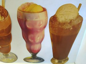 Ice Cream Soda Floats Milkshake Vintage Diecut Paper Signs 1950s Diners Lot Of 8