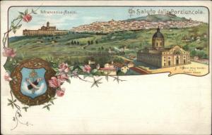 Italy Gruss Aus Style Greeting Assisi Porziuncola Church c1900 Postcard #1