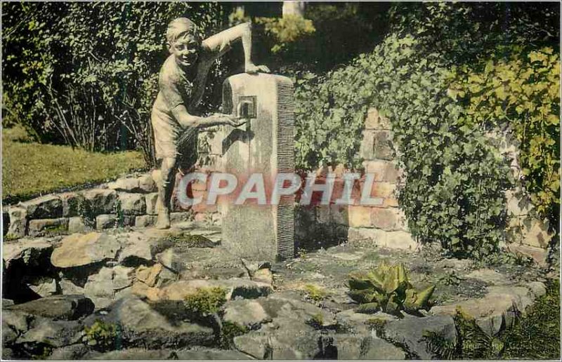 Postcard Modern Brussels Mons Mayeur Garden Fountain Ropieur