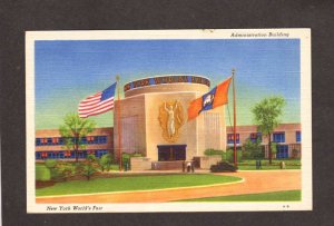 NY New York World's Fair 1939 Admin Bldg New York City NYC Linen Postcard