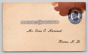 1911 New Hampshire Grand Commander Reception RSVP Postcard McKinley Stamp