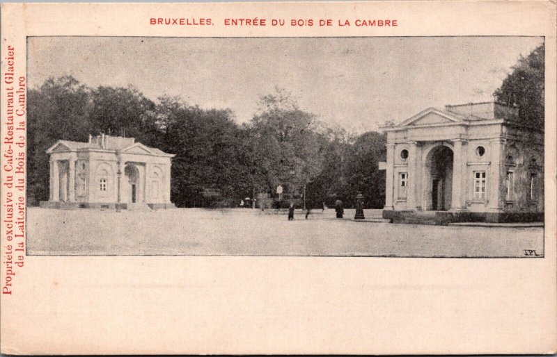 Belgium Bruxelles Entree Du Bois De La Cambre Brussels Vintage Postcard C056