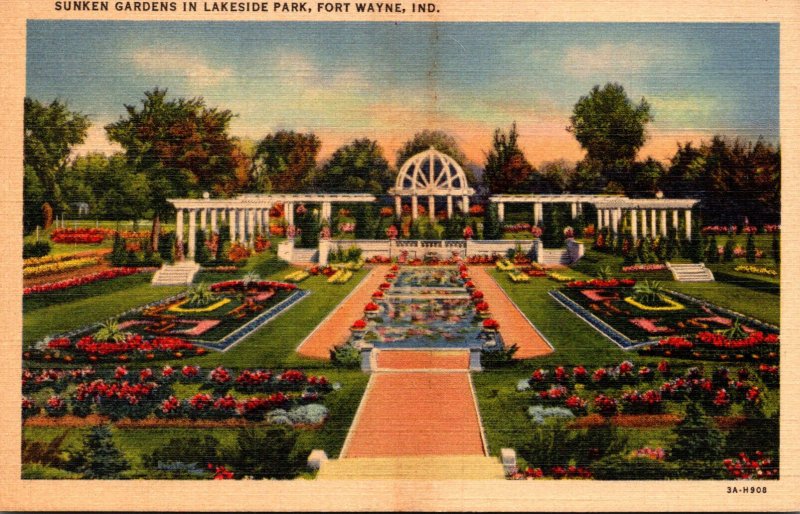 Indiana Fort Wayne Sunken Gardens In Lakeside Park Curteich