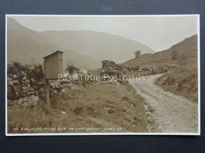 Scotland A HIGHLAND PILLAR BOX Near Lock Lomond c1921 by Judges RP Postcard 6111