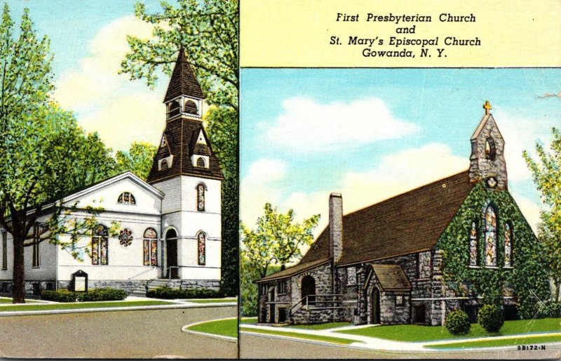 New York Gowanda First Presbyterian Church and St Mary's Episcopal Churc...