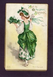 Antique St. Pats Day postcardThe Green Shamrock-signed Ellen Clapsaddle 1909