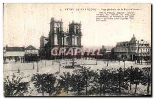 Old Postcard Vitry Le Francois Vue Generale the Plaza of Arms