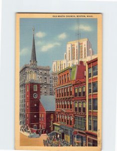 Postcard Old South Church Boston Massachusetts USA