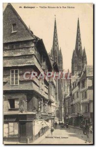 Old Postcard Quimper Old Street Houses Kereon