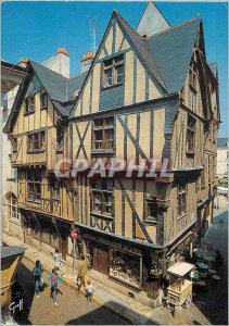 Postcard Modern Tours (Indre et Loire) Touraine House fifteenth S Angle Rue d...