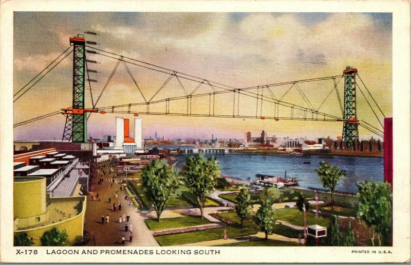 Century Of Progress Exposition Lagoon & Promenades Chicago Illinois IL Postcard