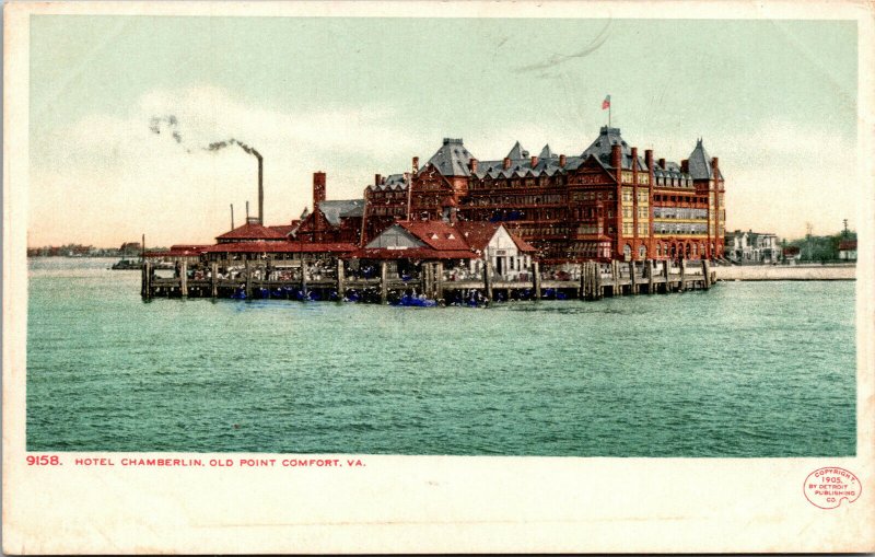 Vtg 1905 Hotel Chamberlin Old Point Comfort Virginia VA Detroit Publish Postcard