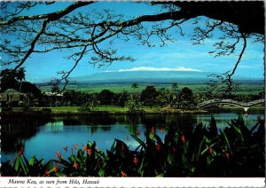 Mauna Kea, as seen from Hilo, Hawaii Postcard CE8