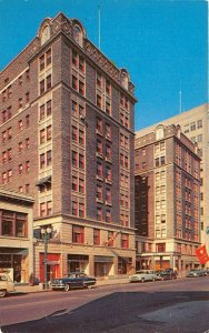 Rochester New York 1950s Postcard Hotel Sheraton on East Avenue Cars