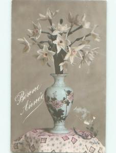 tinted rppc c1910 BEAUTIFUL FLOWERS AC9349
