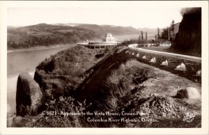 Oregon Columbia River Highway Approach to Vista House Crown Point Postcard Z14