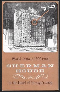 Sherman House Chicago Illinois Unused c1940s