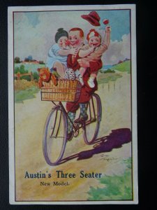 Motoring Greeting AUSTIN'S THREE SEATER NEW MODEL c1930's Postcard by ETW Dennis